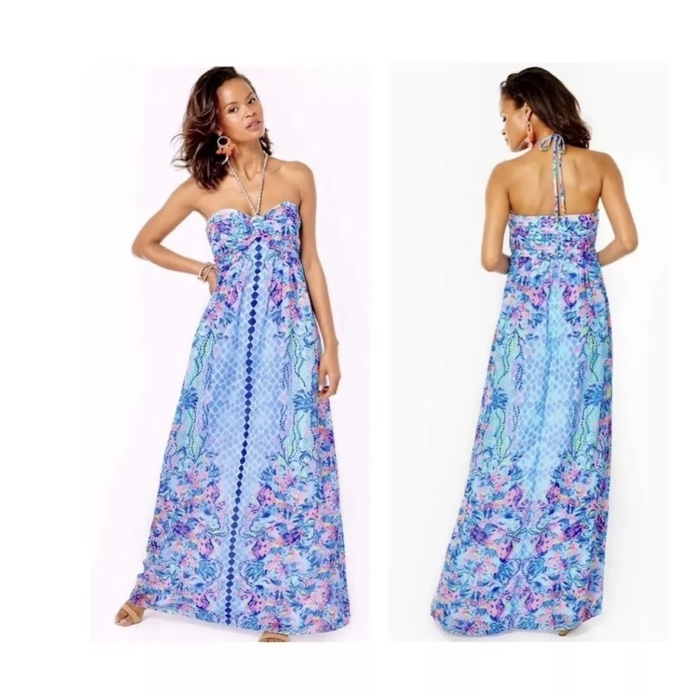 Lilly Pulitzer Hidden Treasure Viv Halter Maxi Dress NWT - Picture 7 of 7